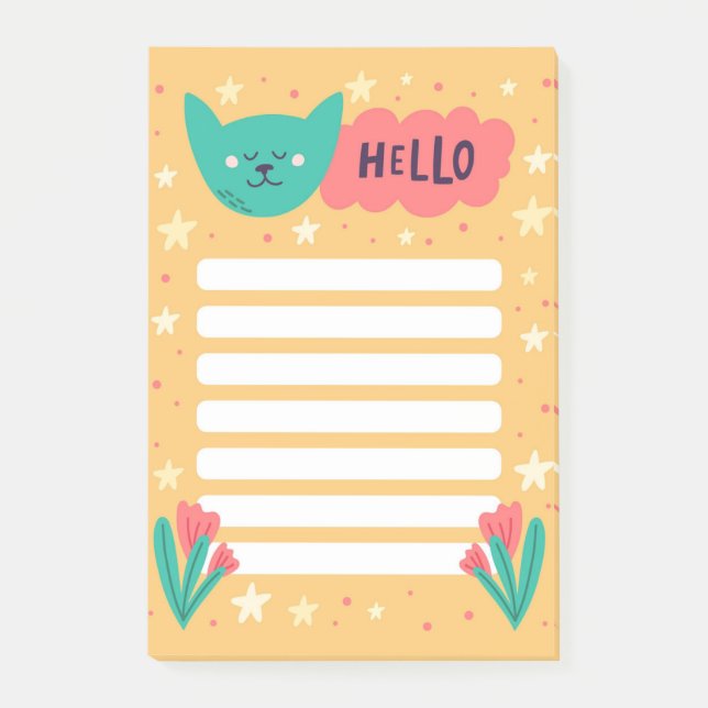Cute Cat Hello Notes (Front)