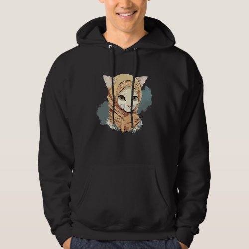 Cute Cat Hijab Muslim Women Hoodie