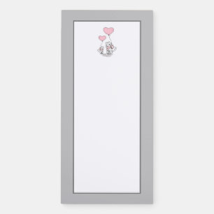 Cute Cat Holding Hearts Minimalist Kitchen Fridge Magnetic Notepad