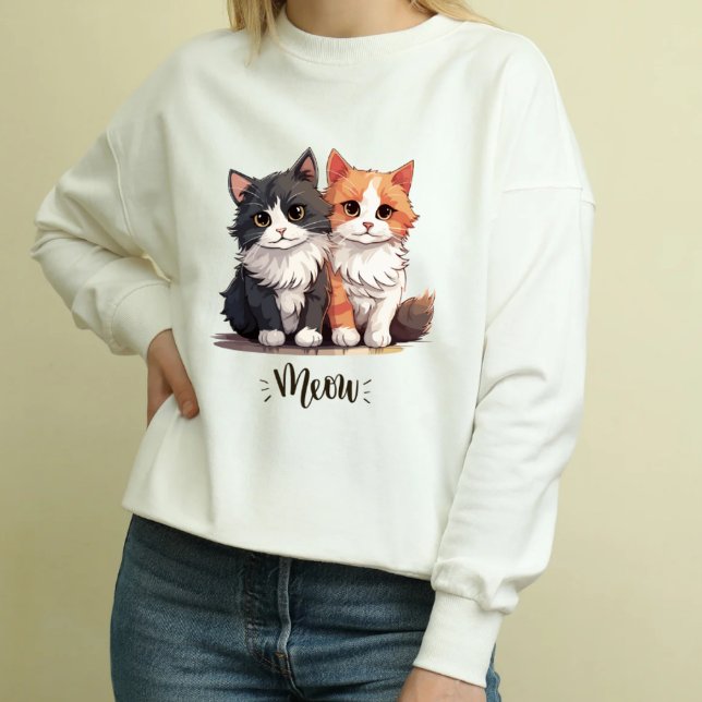Cute Cat Hoodie - "Meow Twin Cats" (Creator Uploaded)