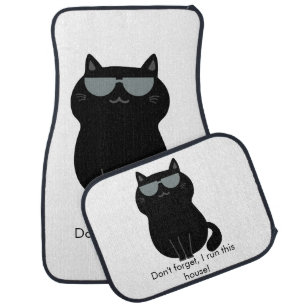 Cute Cat - I run this house now! Car Floor Mat