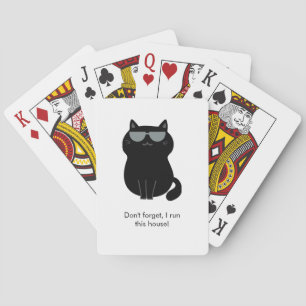 Cute Cat - I run this house now! Poker Cards