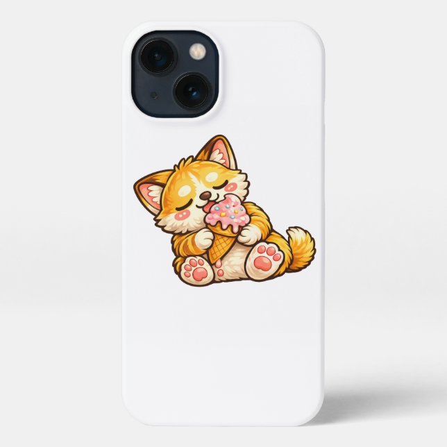 Cute Cat Ice Cream iPhone Case (Back)