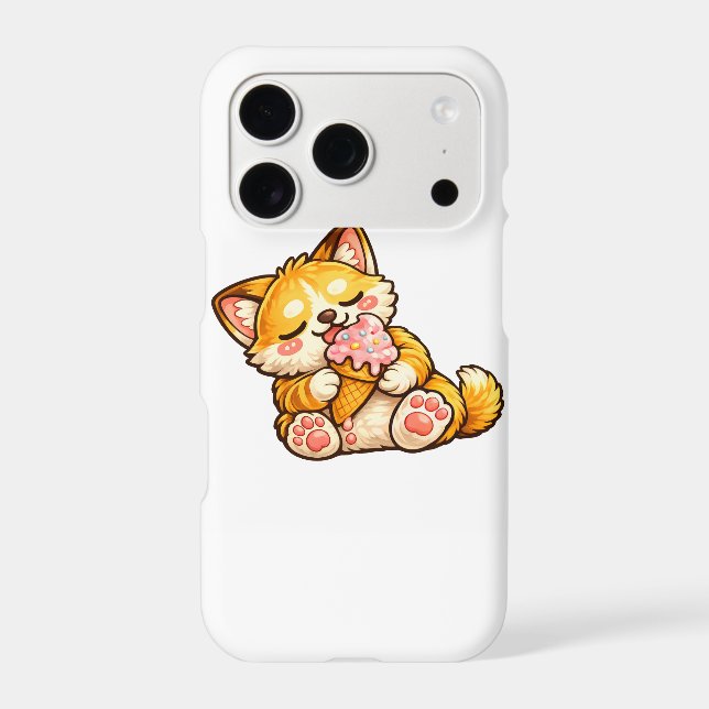 Cute Cat Ice Cream Iphone Case (Back)