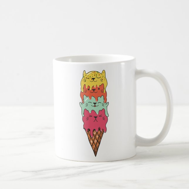 Cute Cat Ice Cream | Kawaii Kittens Coffee Mug (Right)