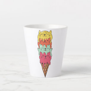 Cute Cat Ice Cream Kawaii Kittens Latte Mug