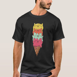Cute Cat Ice Cream   Kawaii Kittens T-Shirt