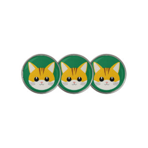 Cute Cat Illustration Golf Ball Marker