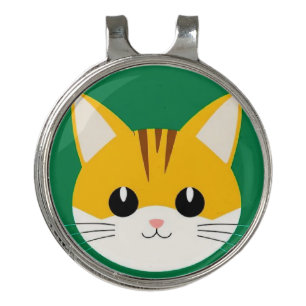 Cute Cat Illustration Golf Hat Clip