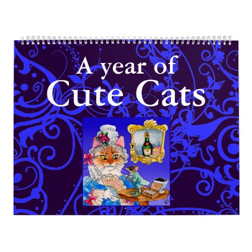 Cute cat illustrations calendar