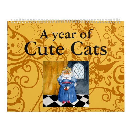 Cute cat illustrations calendar