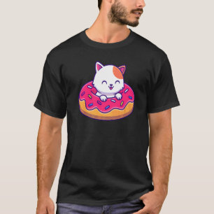 Cute Cat In A Donut T-Shirt