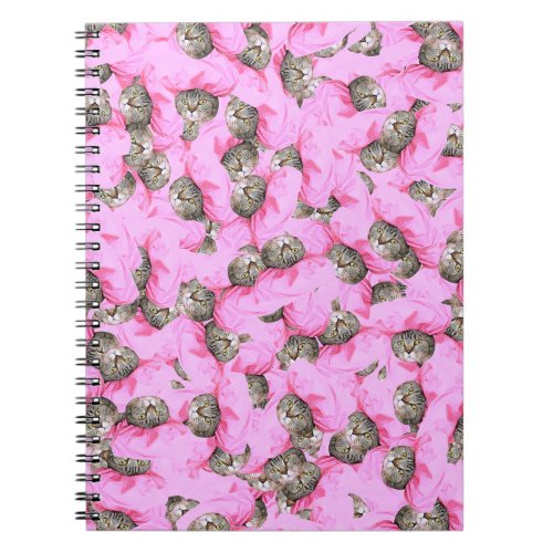 Cute Cat in a Pink Cap Pattern Random Notebook