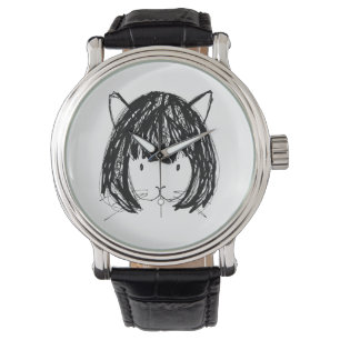 Cute Cat in a Wig (Style 9) Fine Art Watch