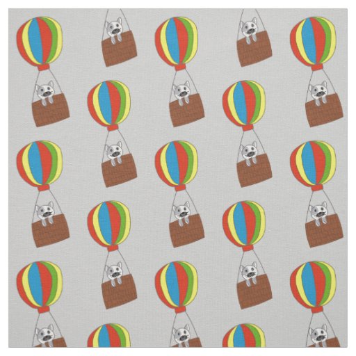 Cute Cat in Air Balloon Drawing Pattern Kids Fabric