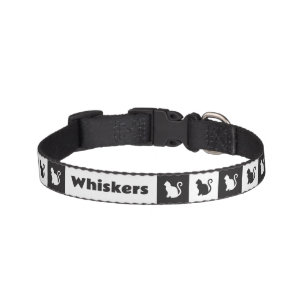 Cute Cat In Black And White Square Cat Lovers Pet Collar