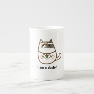 Cute cat in doctor uniform mug. bone china mug