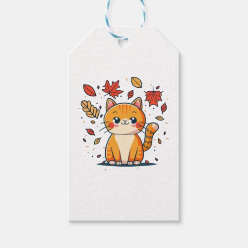 Cute Cat In Fall  1 Gift Tags