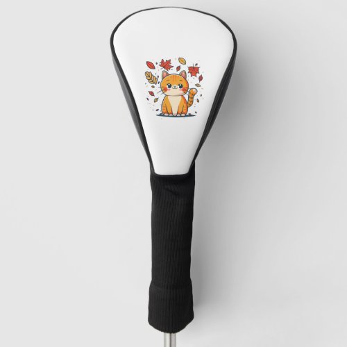 Cute Cat In Fall  1 Golf Head Cover