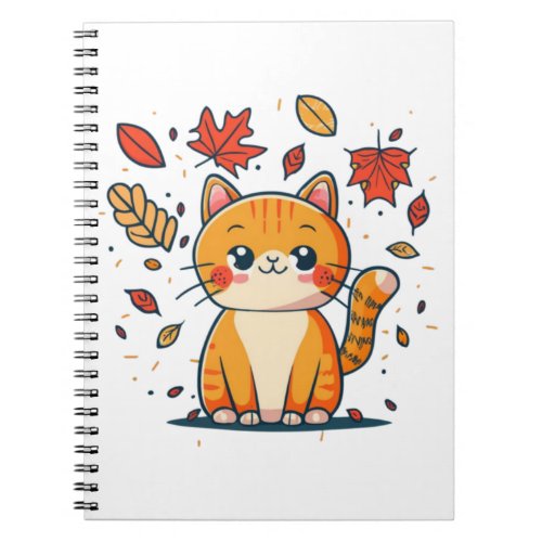 Cute Cat In Fall  1 Notebook