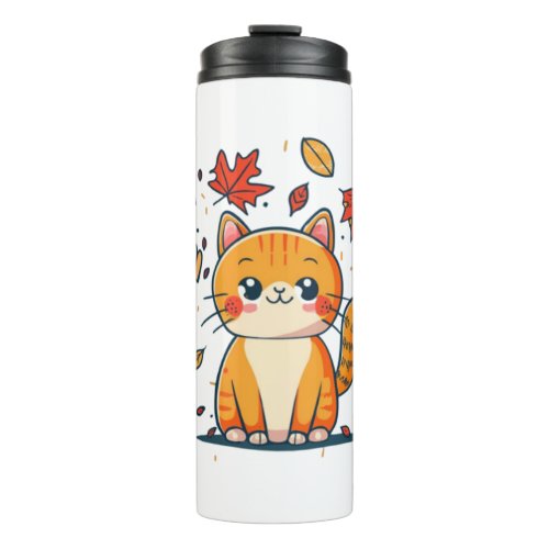 Cute Cat In Fall  1 Thermal Tumbler