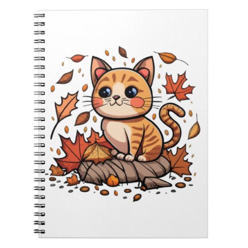 Cute Cat In Fall   Notebook
