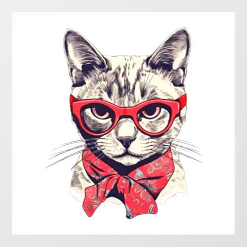 Cute Cat in glasses sticker  