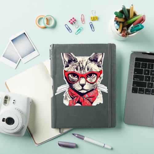 Cute Cat in glasses sticker  