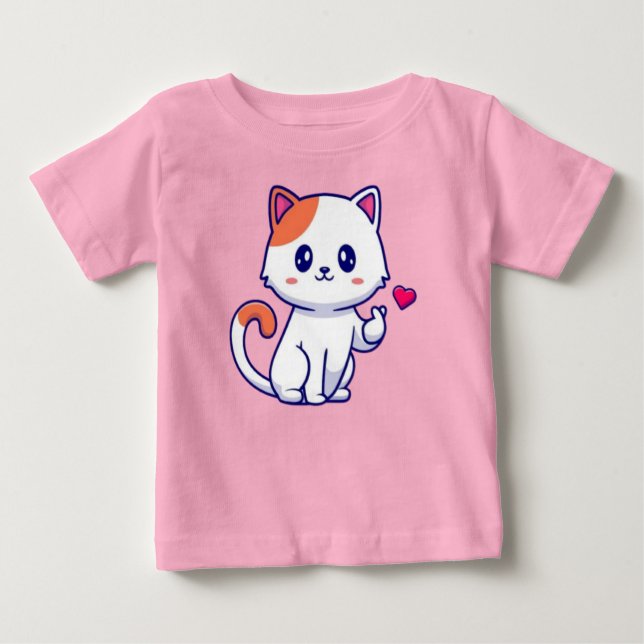 Cute Cat in Love Sign Hand-23577 Baby T-Shirt (Front)