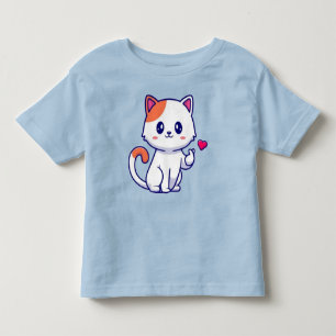 Cute Cat in Love Sign Hand-23577 Toddler T-shirt