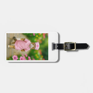 Cute Cat in Pink Nurse Uniform Luggage Tag