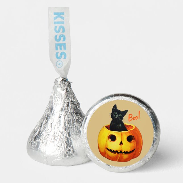 Cute Cat in Pumpkin Halloween Hershey®'s Kisses® (Front)