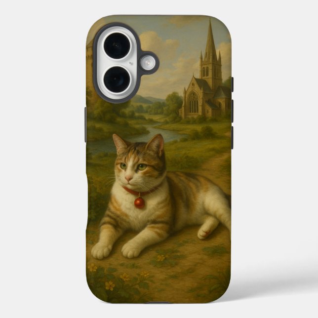 Cute Cat in the Garden with iPhone Case (Back)