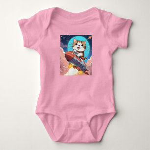 Cute Cat In The Space Baby Bodysuit