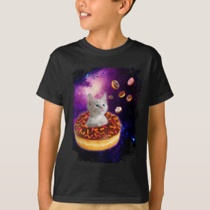 Cute Cat Inside Donut In Space Boys Girl - Kitty I T-Shirt