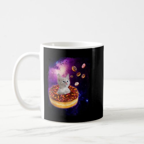 Cute Cat inside Donut in Space Boys Girl _Kitty in Coffee Mug