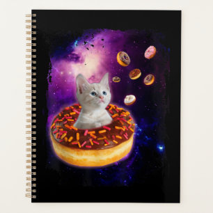 Cute Cat Inside Donut In Space Kitty Lovers Planner