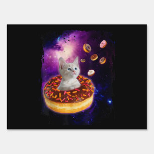 Cute Cat Inside Donut In Space Kitty Lovers Sign