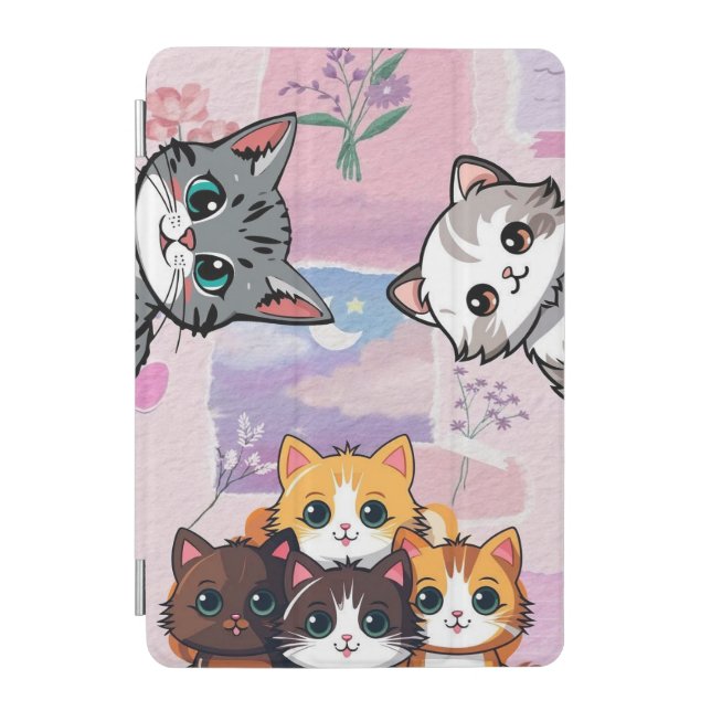 Cute Cat ipad cover Kawaii Kitten Aesthetic (Front)