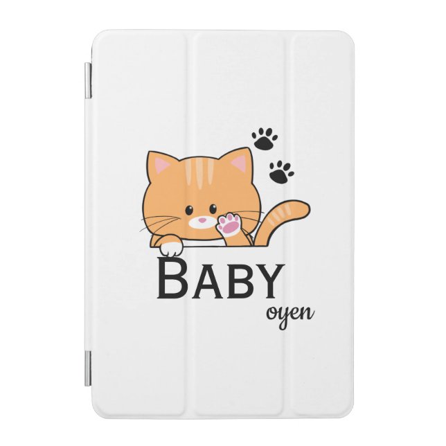 Cute Cat iPad Kid's Case – Adorable Kawaii Kitten (Front)