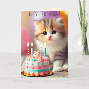 Cute Cat It's Your Birthday Birthday Card