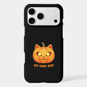 Cute Cat Jack O Lantern Pumpkin Halloween Pet Name Iphone 18 Pro Max Case