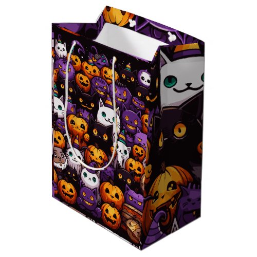 Cute Cat Kawaii Style Halloween Cat Lover Theme Medium Gift Bag