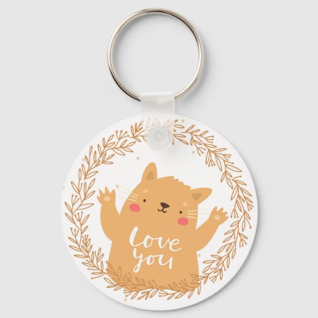 Cute Cat Keychain (Front)