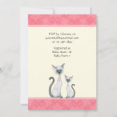 Cute Cat, Kitten and Hearts Baby Shower Invitation (Back)