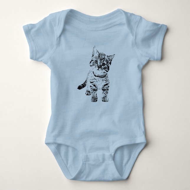 Cute cat kitten baby bodysuit (Front)