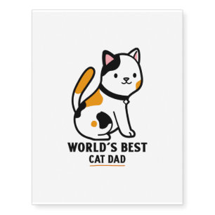 Cute cat kitten best dad temporary tattoos