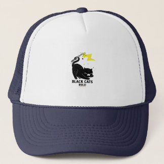 Cute cat kitten black cats rule trucker hat