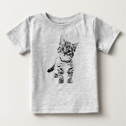 Cute cat kitten | black graphic pen baby T-Shirt