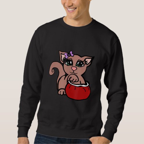 Cute Cat Kitten Bow  Bag Sweatshirt